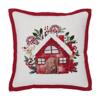 Candy Cane Cottage Christmas Throw Pillow - Ozark Cabin Décor, LLC