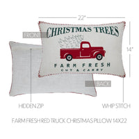 Farm Fresh Red Truck Christmas Pillow - Ozark Cabin Décor, LLC