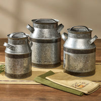 Milk Can Canister Set of 3 - Ozark Cabin Décor, LLC