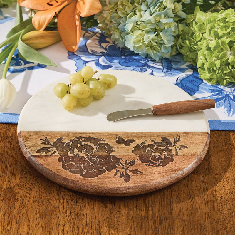 Floral Cutting Board w/Spreader - Ozark Cabin Décor, LLC