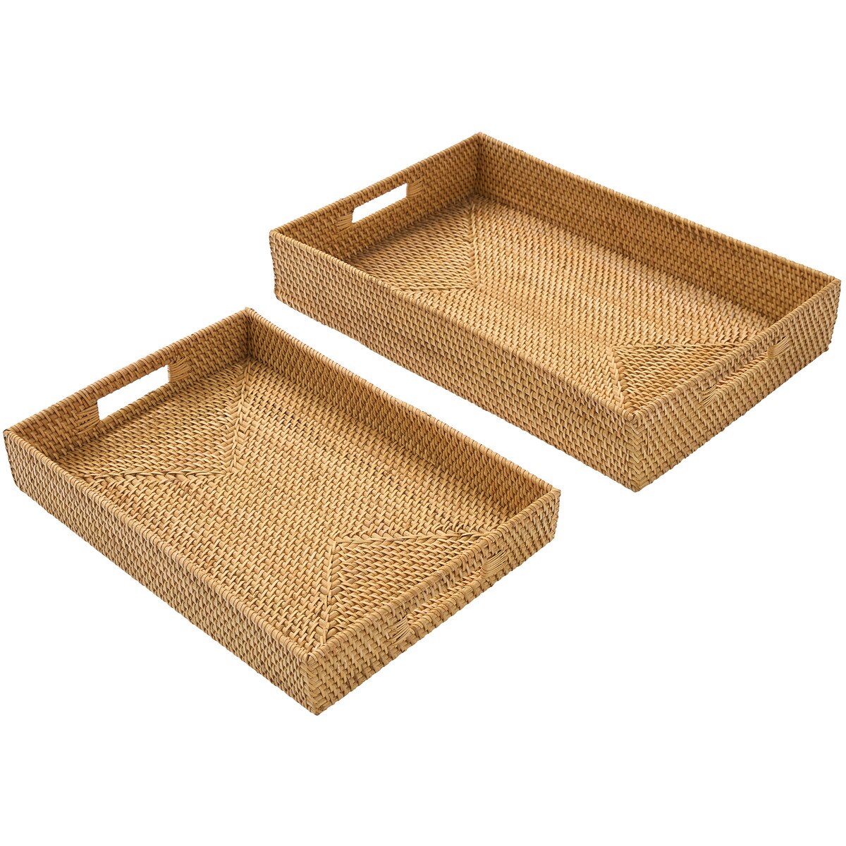 Rattan Trays Set of 2 - Ozark Cabin Décor, LLC