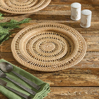 Rattan Spiral Charger Plate Set - Ozark Cabin Décor, LLC