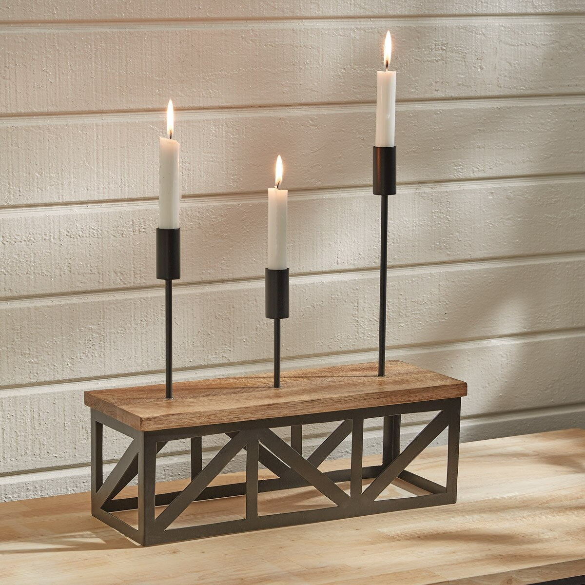 Urban Farmhouse Taper Centerpiece - Ozark Cabin Décor, LLC