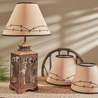 Barbed Wire Embroidered Lampshade - 10" - Ozark Cabin Décor, LLC