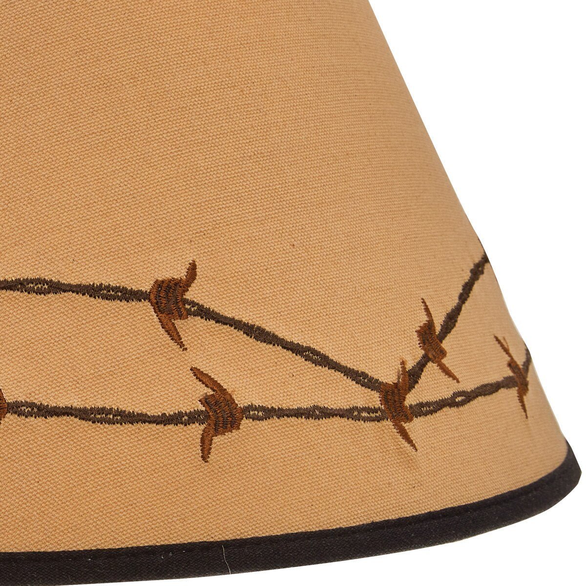 Barbed Wire Embroidered Lampshade - 14" - Ozark Cabin Décor, LLC