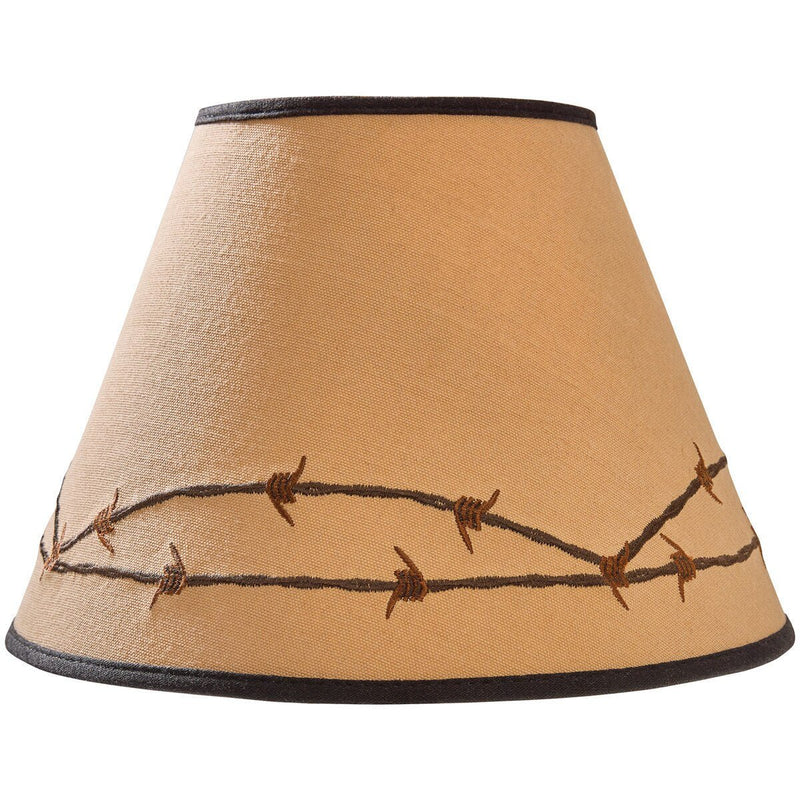 Barbed Wire Embroidered Lampshade - 14" - Ozark Cabin Décor, LLC