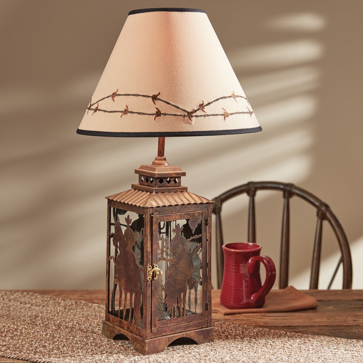 Cowboy Lantern Lamp - Ozark Cabin Décor, LLC