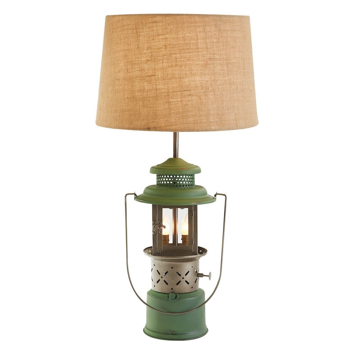 Green Camp Lantern Lamp - Ozark Cabin Décor, LLC