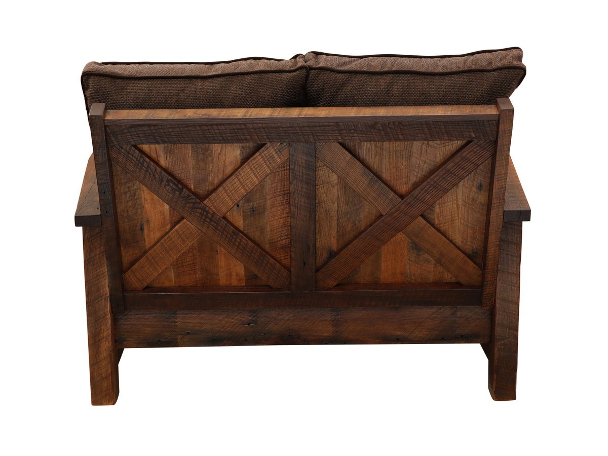 Barnwood Framed Loveseat - w/Upgrade Fabric - Ozark Cabin Décor, LLC