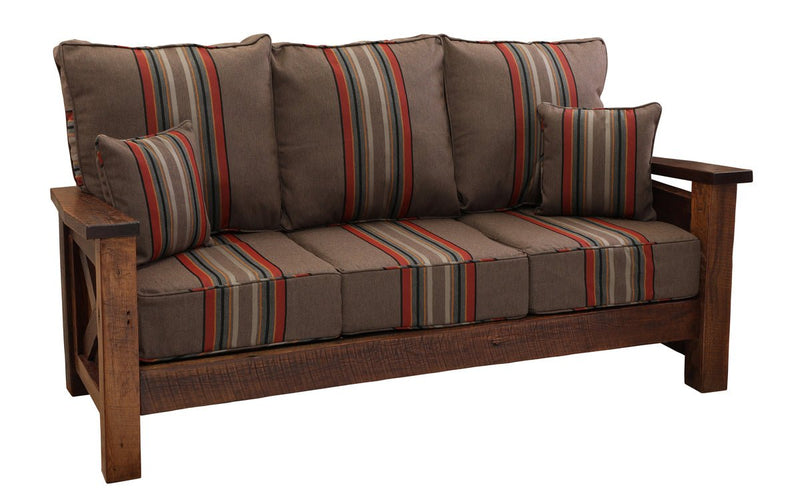 Barnwood Framed Sofa w/Upgrade Fabric - Ozark Cabin Décor, LLC