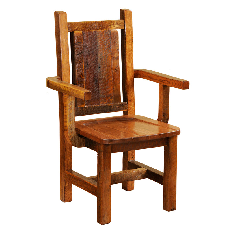 Barnwood Artisan Arm Chair w/Antique Oak Seat