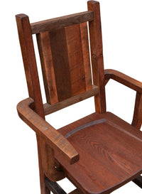 Barnwood Artisan Arm Chair w/Antique Oak Seat - Ozark Cabin Décor, LLC