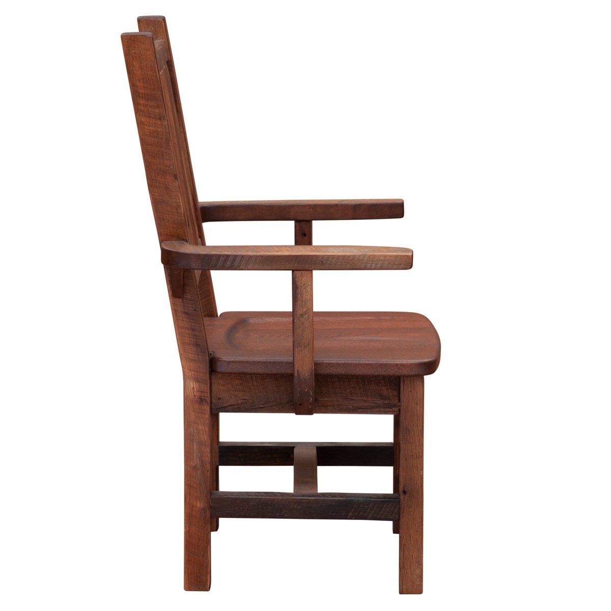 Barnwood Artisan Arm Chair w/Antique Oak Seat - Ozark Cabin Décor, LLC