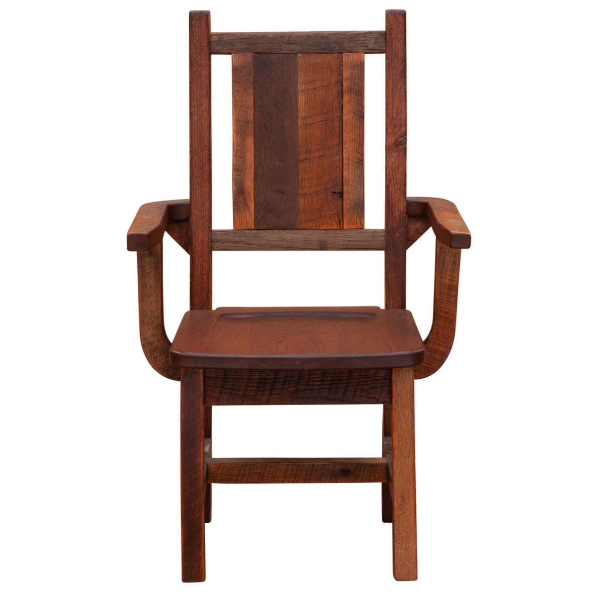 Barnwood Artisan Arm Chair w/Antique Oak Seat - Ozark Cabin Décor, LLC