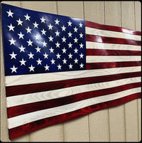 3 - D Rustic Wooden Old Glory Waving American Flag - Ozark Cabin Décor, LLC