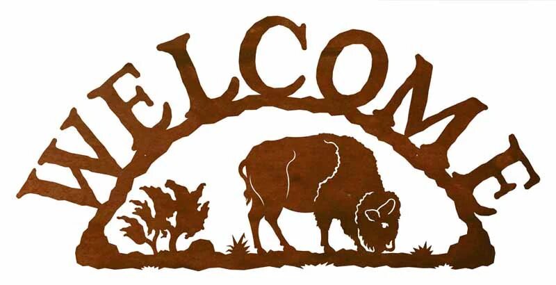 Buffalo Welcome Sign - Ozark Cabin Décor, LLC