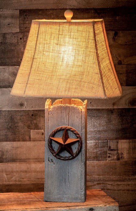 Rustic Lone Star Table Lamp - Ozark Cabin Décor, LLC