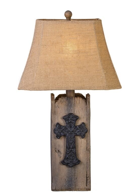 Rustic Cross Table Lamp - Ozark Cabin Décor, LLC