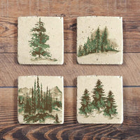 Elk Mug & Cedar Trees Coaster Set - Ozark Cabin Décor, LLC