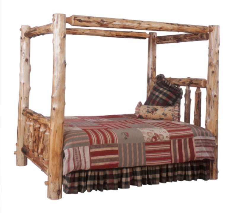 Cedar Log Canopy Bed - Full - Ozark Cabin Décor, LLC