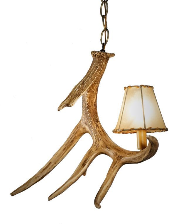 Whitetail Deer 1 Antler Pendant Light - Ozark Cabin Décor, LLC