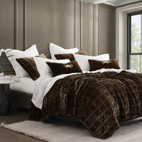 Stella Faux Silk Velvet Double Box Stitch Quilt Set - King - Ozark Cabin Décor, LLC