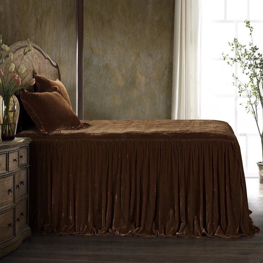 Stella Faux Silk Velvet Bedspread Set - King - Ozark Cabin Décor, LLC