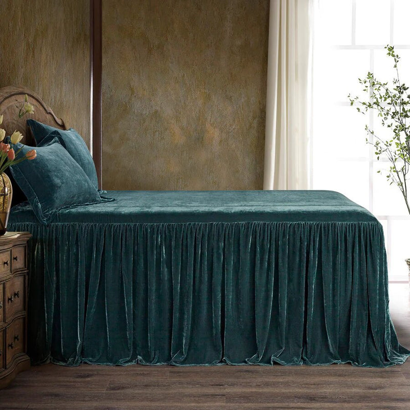 Stella Faux Silk Velvet Bedspread Set - King - Ozark Cabin Décor, LLC