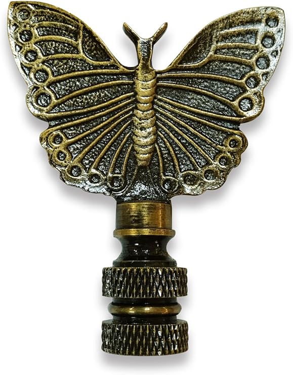 Antique Brass Butterfly Lamp Finial - Ozark Cabin Décor, LLC