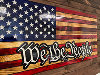 We The People Rustic Wooden American Flag - Ozark Cabin Décor, LLC