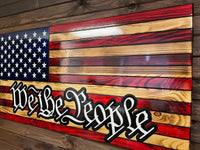 We The People Rustic Wooden American Flag - Ozark Cabin Décor, LLC