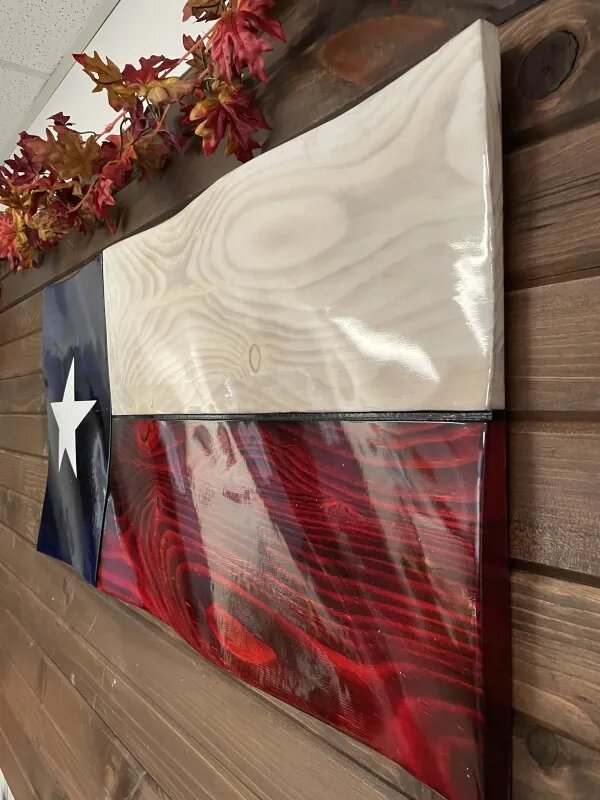 Wooden Texas Waving State Flag - Ozark Cabin Décor, LLC