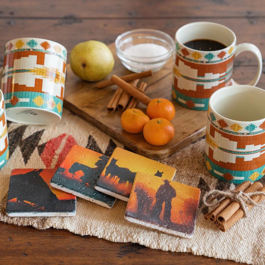 Pueblo Aztec Mug & Cowboy Coaster Set - Ozark Cabin Décor, LLC