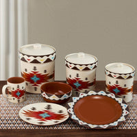 Del Sol Aztec 19 - Pc Dinnerware and Canister Set - Ozark Cabin Décor, LLC