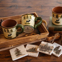 Elk Mug & Cedar Trees Coaster Set - Ozark Cabin Décor, LLC