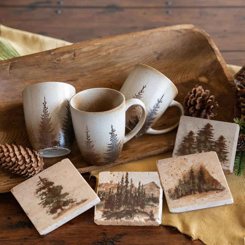 Clearwater Pines Mug & Tree Coaster Set - Ozark Cabin Décor, LLC