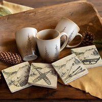 Clearwater Pines Mug & Vintage Ski Coaster Set - Ozark Cabin Décor, LLC