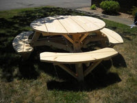 56" Round Cedar Picnic Table - ADA Accessible - Ozark Cabin Décor, LLC