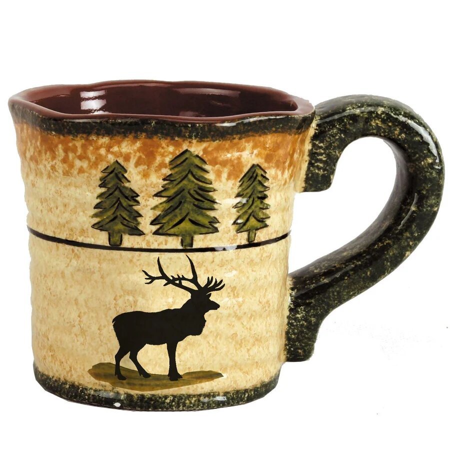 Elk Mug & Cedar Trees Coaster Set - Ozark Cabin Décor, LLC