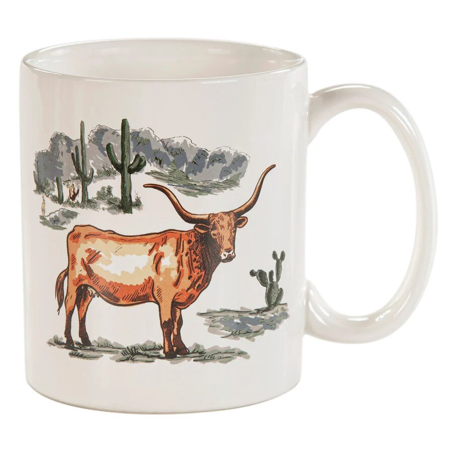 Ranch Life Longhorn Coffee Mugs - Set of 8 - Ozark Cabin Décor, LLC