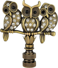 3 Owl Lamp Shade Finial - Ozark Cabin Décor, LLC