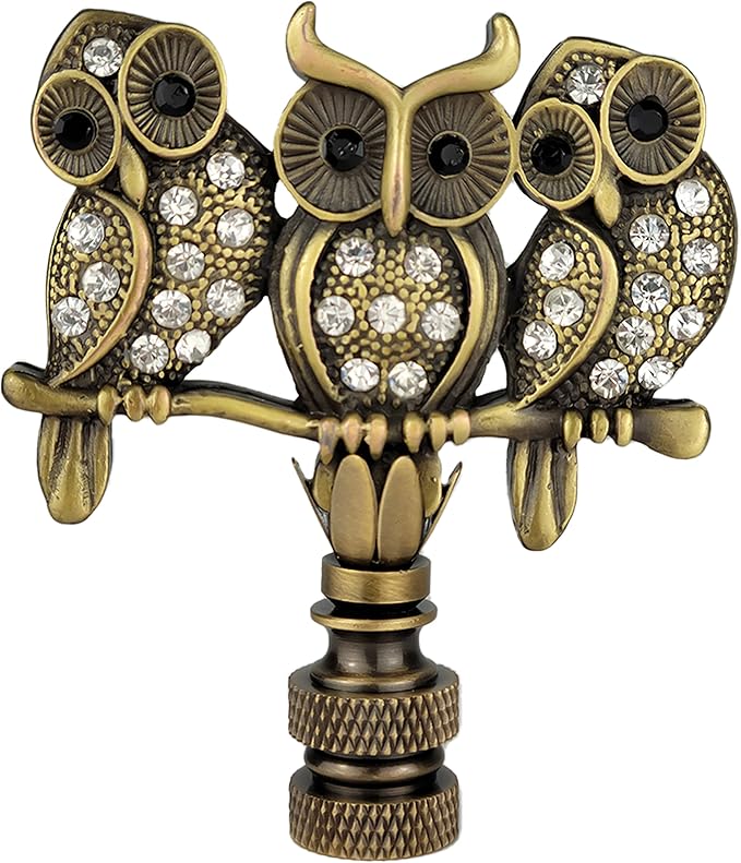 3 Owl Lamp Shade Finial - Ozark Cabin Décor, LLC