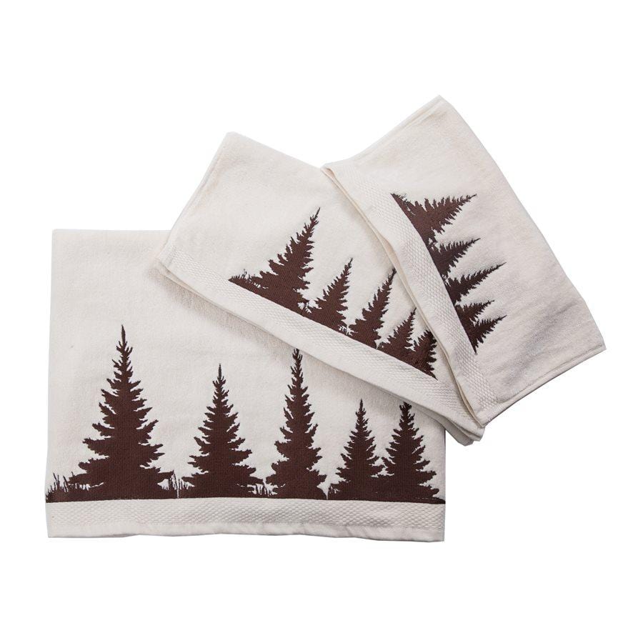 Ozark Cedar Pines 3-PC Bath Towel Set - Cream - Ozark Cabin Décor, LLC