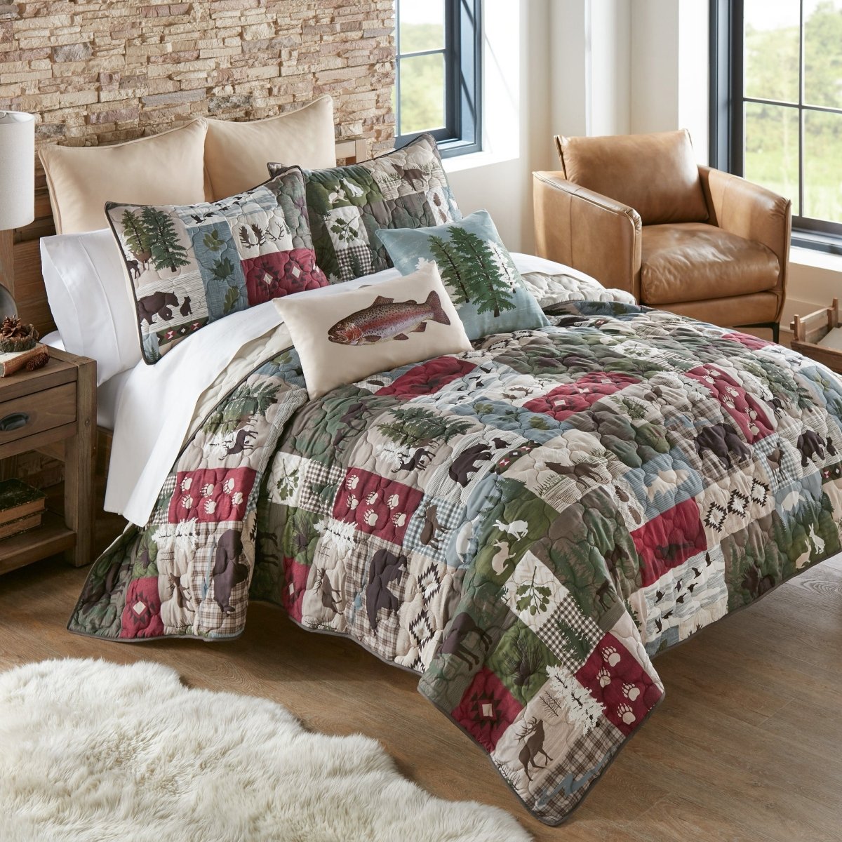 Montana Forest Quilted Set - King - Ozark Cabin Décor, LLC