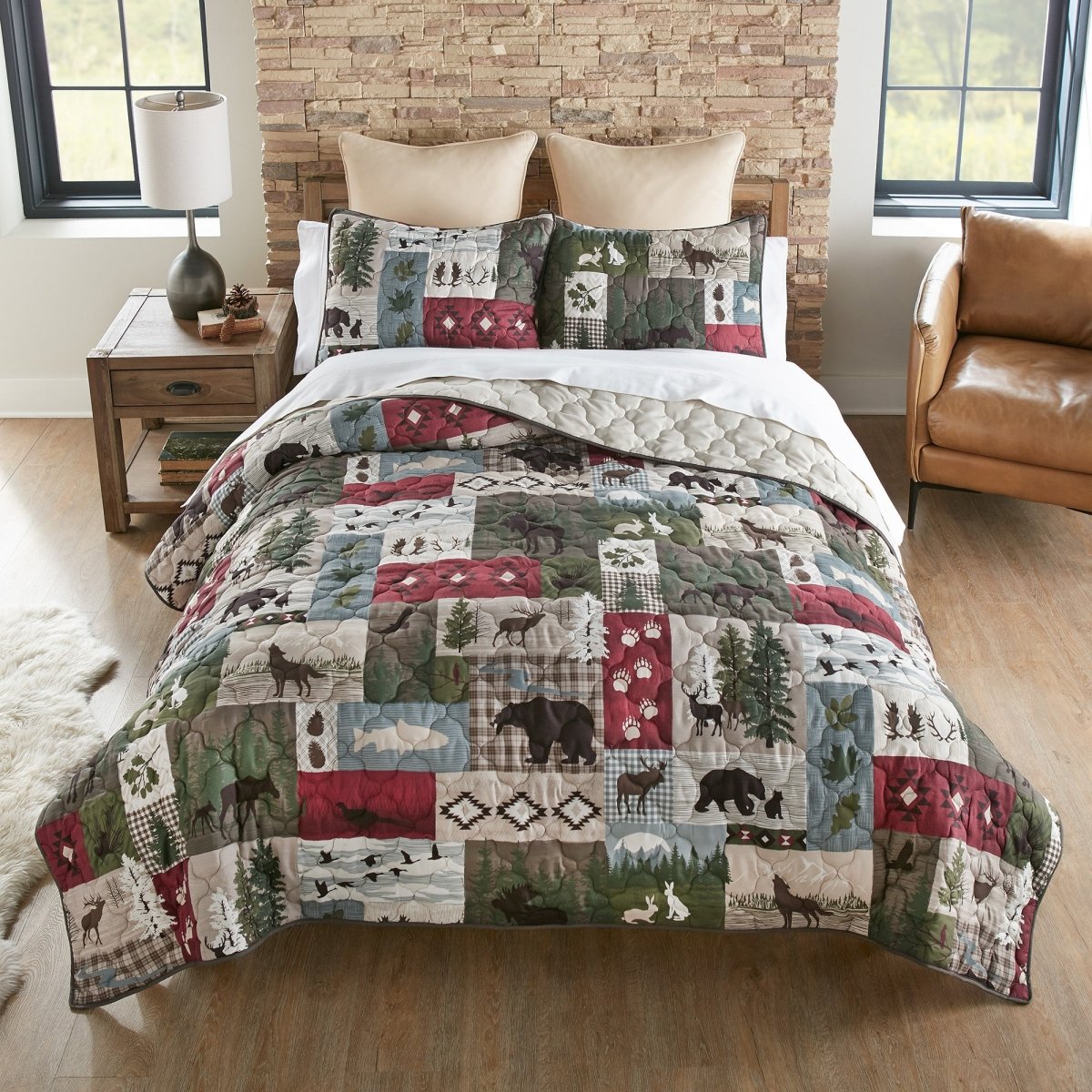 Montana Forest Quilted Set - King - Ozark Cabin Décor, LLC