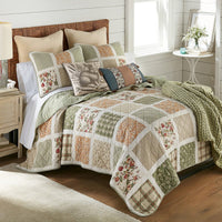 Peach Rose 3 Cotton - Pieced Quilt Set - King - Ozark Cabin Décor, LLC