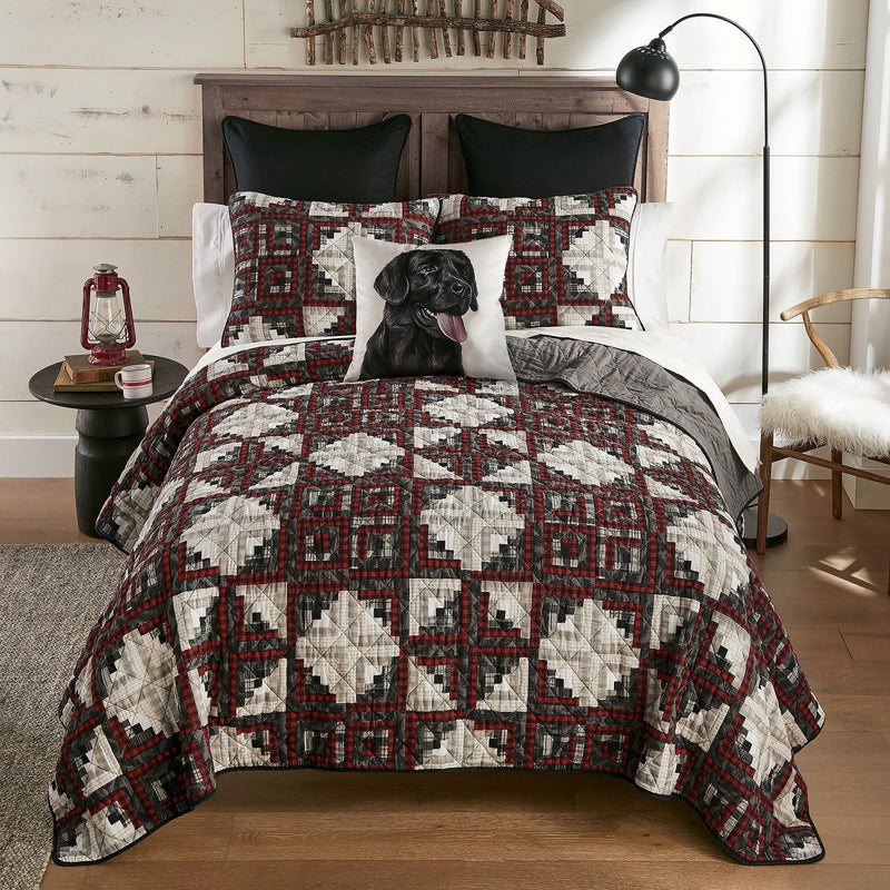 Log Cabin Star Cotton 3 - Pc Quilt Set - King - Ozark Cabin Décor, LLC