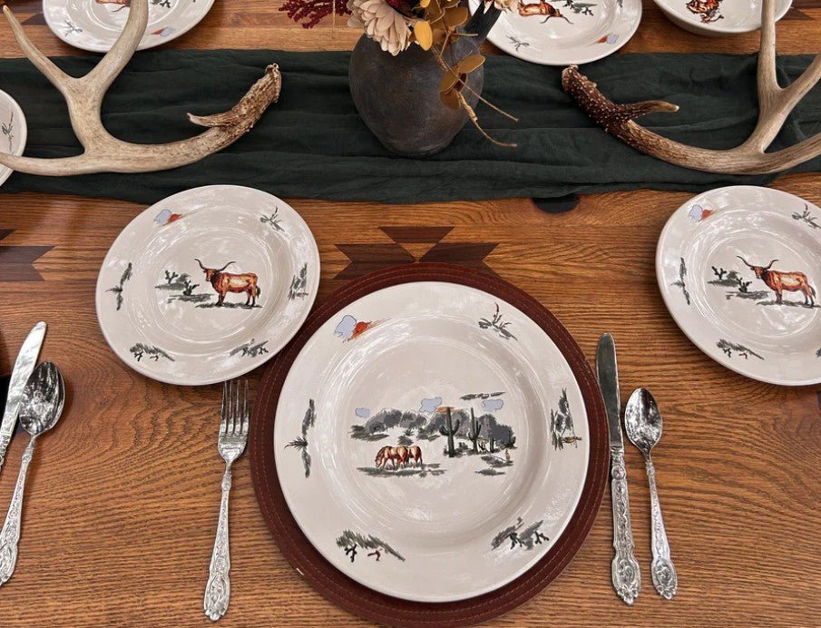 Ranch Life 16 - Pc Ceramic Dinnerware Set - Ozark Cabin Décor, LLC