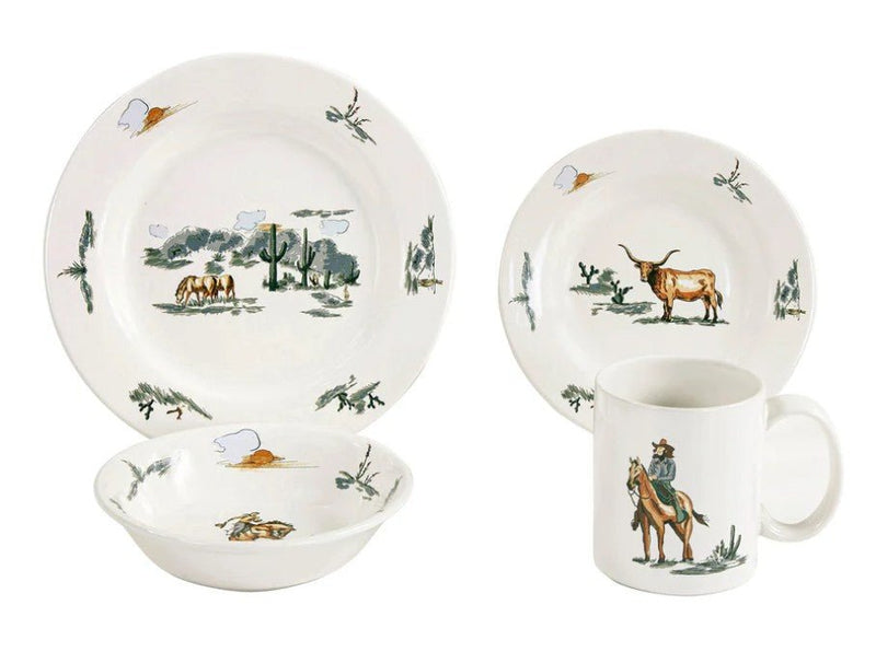 Ranch Life 16 - Pc Ceramic Dinnerware Set - Ozark Cabin Décor, LLC