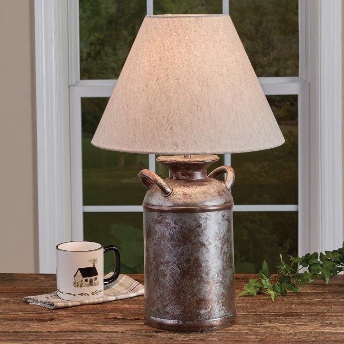 Milk Can Galvanized Lamp - Ozark Cabin Décor, LLC